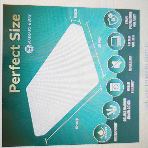 Margaux & May Premium Ultra Soft Bamboo Waterproof Crib Mattress Protector - Picture 5 of 5